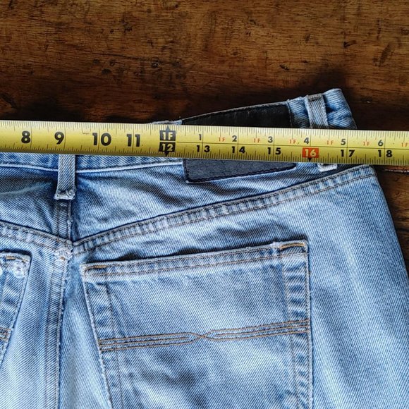 Express Distressed Jeans Womens size 13/14 L Low rise Boot Cut RIpped raw hem - Picture 5 of 6